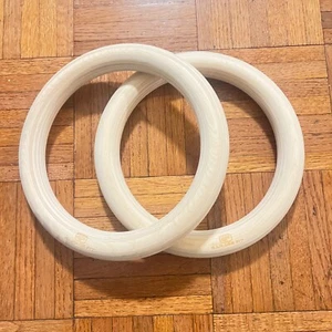 Garage Fit Wooden 1.1" Rings Only Exercise Crossfit Gymnasium Strength Training - Picture 1 of 2