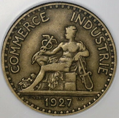 1927 NGC VF 30 France 2 Francs Rare Chamber Commerce Domard Coin (20022802C) - Image 1 of 4