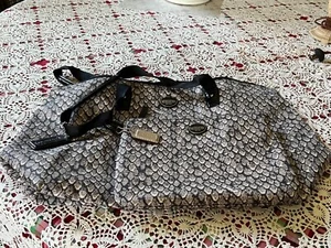 COACH Snake Print Nylon Packable Weekender TOTE BAG F77461 Grey NWOT - Picture 1 of 21