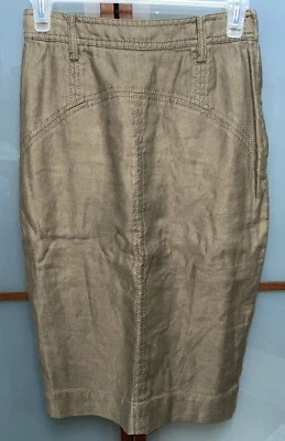 Diane Von Furstenberg Martinique Military Cargo Pencil Skirt Linen Olive Green 2 - Imagem 1 de 4