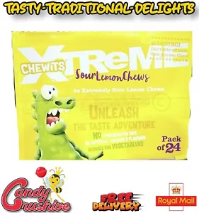 Volle Schachtel mit 24 Kausnacks Xtreme extrem saure Zitronenkausnacks Partytütenfüller - Bild 1 von 1