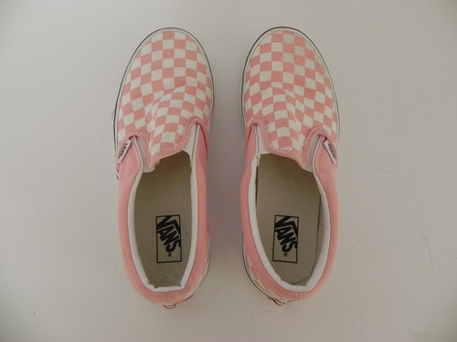 Scarpe slip on VANS rosa e bianche a scacchi US Junior taglia 4.0