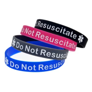 Paquete de 4 pulseras de silicona alerta médica para concientización - Imagen 1 de 17