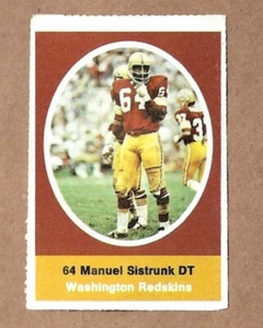 1972 Sunoco NFL Action Player Stamps Washington Redskins Manuel Sistrunk DT - Picture 1 of 1
