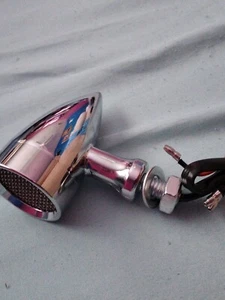 Replacement Chrome Red Mesh Lens LED Bullet Turn Signal Light. - Picture 1 of 2