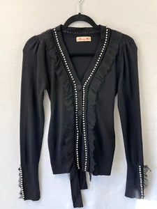 Alannah Hill - Size 10 - Women's "Second Chance Girl Cardi" Black Knit Cardigan - Picture 1 of 2