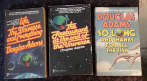 Lot of 3 Paperbacks By Douglas Adams, Restaurant Universe, Life, So Long Fish - Picture 1 of 3