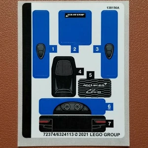 NEW LEGO | Sticker Sheet for Set 76902 - (72374/6324113) McLaren Elva - Picture 1 of 1