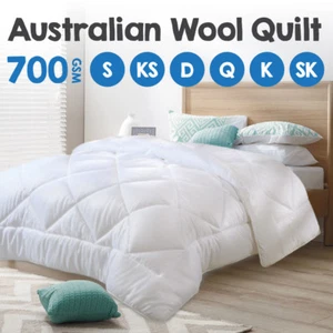 All Size 700GSM Super Warm Winter Weight Australian Wool Quilt/Duvet/Doona - Picture 1 of 7