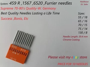 FURRIER NEEDLES 459 R/EBx1567 SUCCESS BONIS,CROWN,HOSOI,KATSUMI,MAUSER PFAFF - Picture 1 of 12