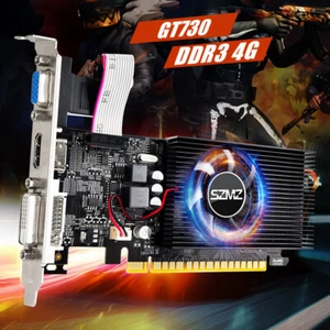 GT730 4GB DDR3 Graphics Card with Cooling Fan Desktop Gaming Video Card for PC - Picture 1 of 12