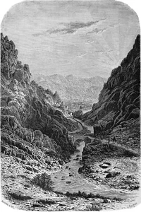ALGÉRIE - DÉFILÉ d'ELKANTARA au nord de BISKRA - Gravure du 19eme siècle - Picture 1 of 3