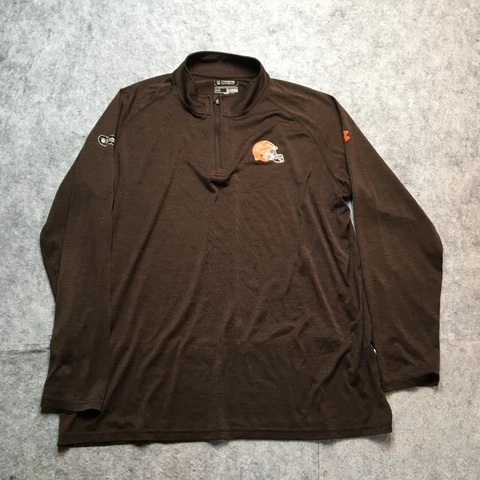 Under Armour Cleveland Browns Combine 1/4 Zip Men XL Brown Pullover NFL Football Cover
