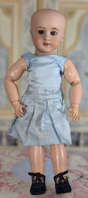 poupée ancienne DEP, tête en biscuit, tampon Jumeau, oreilles perçées, taille 8 - Photo 1/4