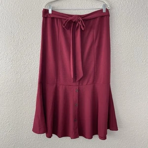 Bloomchic Swing Volant Midi Boho romantisch schick Rock burgunderrot Plus Gr 14 16 - Bild 1 von 11