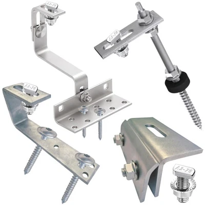 Solar Montage Set Dach Haken Profil Schiene Befestigung PV Photovoltaik Paket - Bild 1 von 4