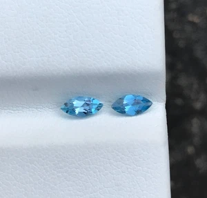 Stupenda pietra preziosa sfaccettata acquamarina sfaccettata colore incredibile 2 pezzi marchesa - Foto 1 di 5