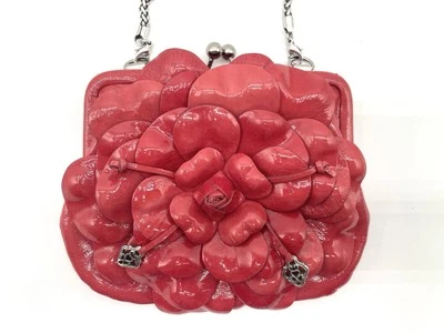 Bolso Bandolera o Bolso sin Mano Pequeño Brighton Pink/Salmón Charol Flor Foto 1 de 4