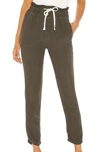 Pantalón de crepé Monrow Paperbag en verde oliva cazador mediano para mujer - Imagen 1 de 12