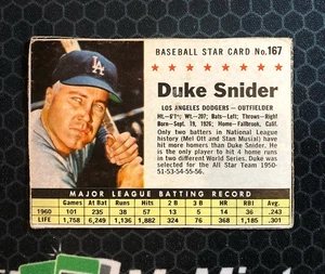⚾ 1961 Post Baseball #167 - Duke Snider - LA Dodgers ⚾ - Bild 1 von 2