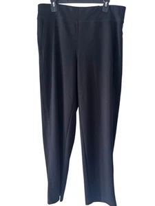 Weekends by Chicos NWT Peyton Pants 2 Regular Straight Pull On Black NEW Stretch - Picture 1 of 4