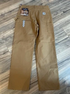 Salopette vintage Carhartt B01 BRN vestibilità doppio ginocchio pantaloni da lavoro 36/34 nuova con etichette USA - Foto 1 di 10