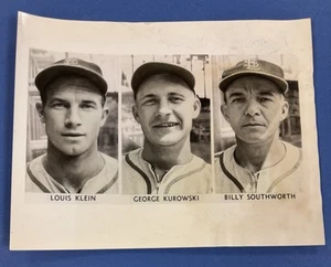 1943 Klein Kurowski Southworth Original 7x9 Newspaper Wire Photo Cardinals - Picture 1 of 2