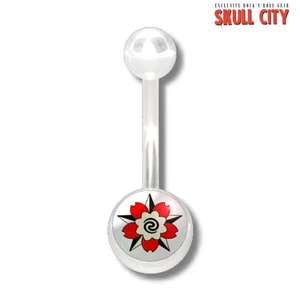 HIPPIE FLOWER NAVELSTUD - Bauchnabel Piercing - Schmuck Banane Stecker Blume 60s - Picture 1 of 1