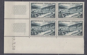 FRANCE : N° 842A BLOC DE 4 COIN DATE 12.7.50 NEUF ** SANS CHARNIERE COTE 110 € - Picture 1 of 3