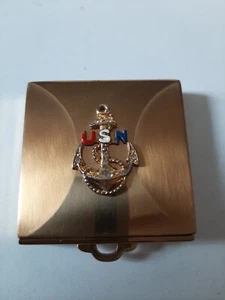 WWII VINTAGE USN NAVY SWEETHEART POWDER COMPACT, ROUGE AND LIPSTICK! NICE! - Picture 1 of 5