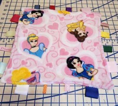 Disney Princesa Rosa Minky Vellón Cinta Seguridad Lovey Manta Bebé 12" x 12" Foto 1 de 2