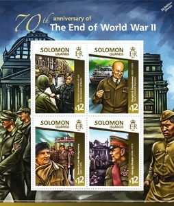 Hoja de estampillas del 70 aniversario de la Segunda Guerra Mundial (Islas Salomón 2015) de la Segunda Guerra Mundial - Imagen 1 de 1