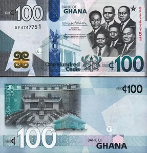 Ghana 100 Cedis 2022, UNC, P-50 - Picture 1 of 3