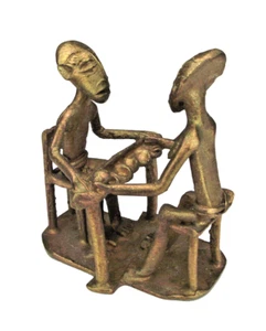 Afrika Akan Ashanti Figur Kunst Bronze Gelbguss Bronzefigur - Bild 1 von 2