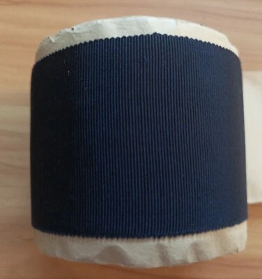 Coupe de ruban ancien en rayonne bleu marine 5,5x600cm - Photo 1/3