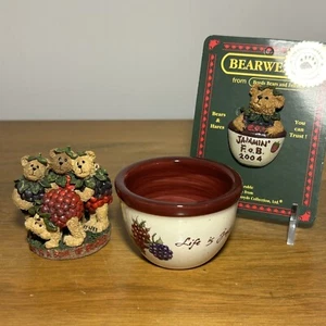 Boyds Bears Set We Be Jammin Life is Just a Bowl of Bearies Jammin BearWear Pin - Picture 1 of 23