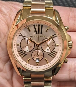 New Old Stock MICHAEL KORS BRADSHAW MK6359 Chronograph Two Tone SS Women Watch - Picture 1 of 8