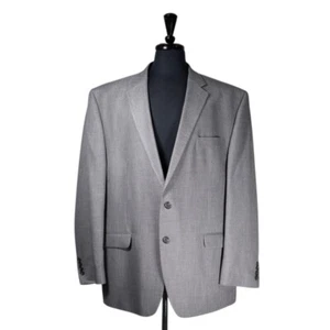 Chaps Ralph Lauren Mens Blazer 50R Gray Linen Blend Sport Coat Jacket 2 Button - Picture 1 of 9