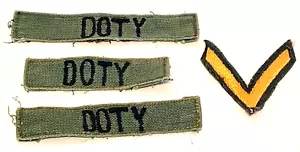 4 parches militares para cadetes bordados a mano vintage de 3 puntos 1 Chevron - Imagen 1 de 8