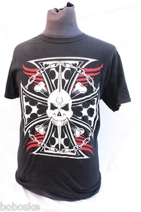 T-Shirt 100% Cotton " Skull Cross Malta " Cup Man short Sleeve - Picture 1 of 1