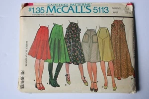 5113 McCall's Sewing Pattern CUT Gored Skirts Miss Size 12 Waist 26.5 Pockets - Picture 1 of 4