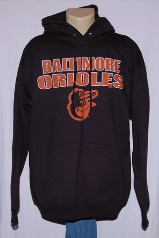 Baltimore Orioles Team Name Hoodie Sweatshirt Black - MLB Mens Cover