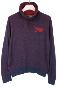 Napapijri N0YFXG Pullover Herren Klein Hoher Kragen Taschen Rot & Blau Mischung - Bild 1 von 10