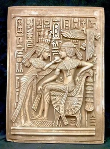 Antiguo fragmento egipcio del rey Tutankamón y esposa - Imagen 1 de 1
