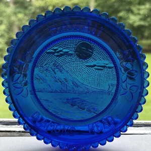 Diamond Head HI Honolulu Hawaii Hawaii Dekor Kobalt Glas Pairpoint Tasse Teller - Bild 1 von 7