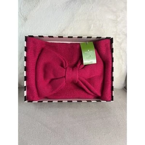NWT Kate Spade Gathered Bow Neckwarmer Sweetheart Pink Knit - Picture 1 of 8