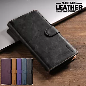 For iPhone 16 15 14 13 12 11 Pro Max SE/8/7 Plus Wallet Case Leather Flip Cover - Picture 1 of 32