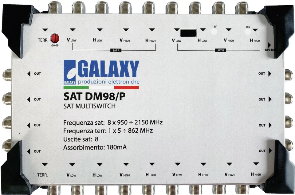 MULTISWITCH IN CASCATA 8 INGRESSI SAT 1 INGRESSO TERRESTRE 8 USCITE GALAXY - Immagine 1 di 1