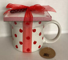 Eccolo Teacher Ever Gift Set With Red Apples And Notebook With Pen. White Mug.