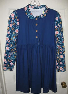 NEW MILLIE LOVES LILY DRESS SZ 12 BLUE FLORAL LONG SLEEVED POLY BLEND NWT - Picture 1 of 7